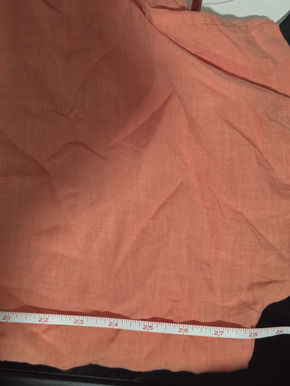 Eileen Fisher Mandarin Collar Short Sleeve Coral Organic Linen Shirt Size 2X - Picture 7 of 8